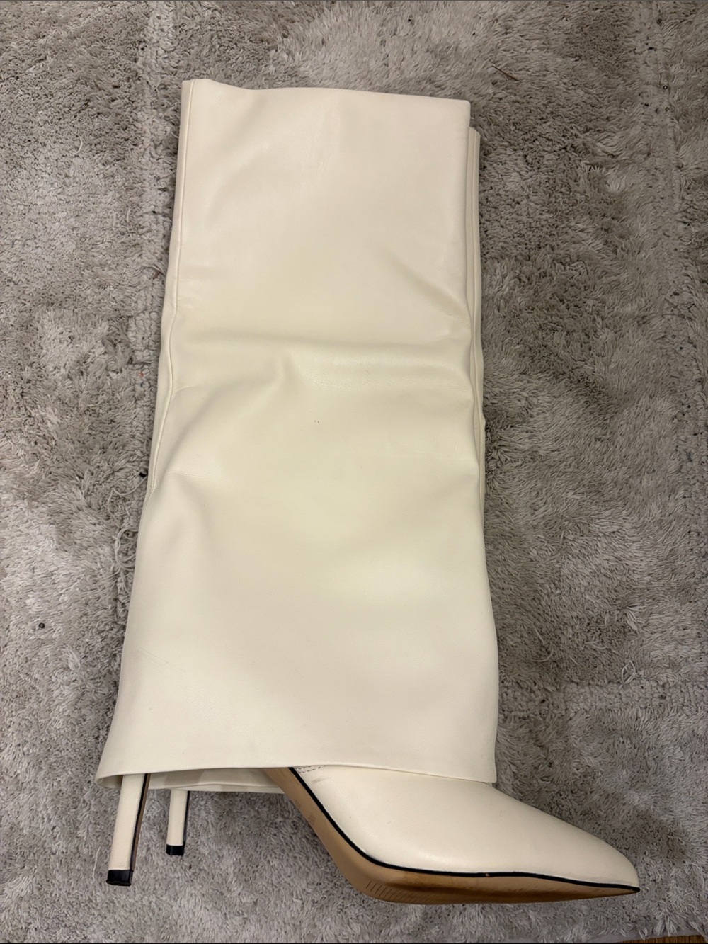 Nine West White Over-the-Knee Pointed Toe Stiletto Boots